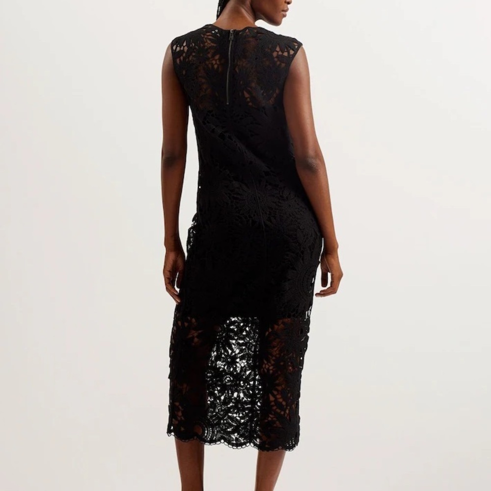 Ted Baker Black Crochet Lace Sleeveless Dress - Picture 2 of 6